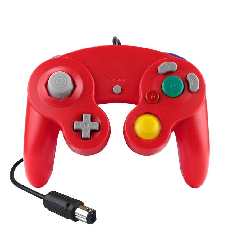 V562-4036102750DBT-202503201941-00 2-pack Wired Vibrating Game Controller for Nintendo Ngc / Wii - Red - Image 1