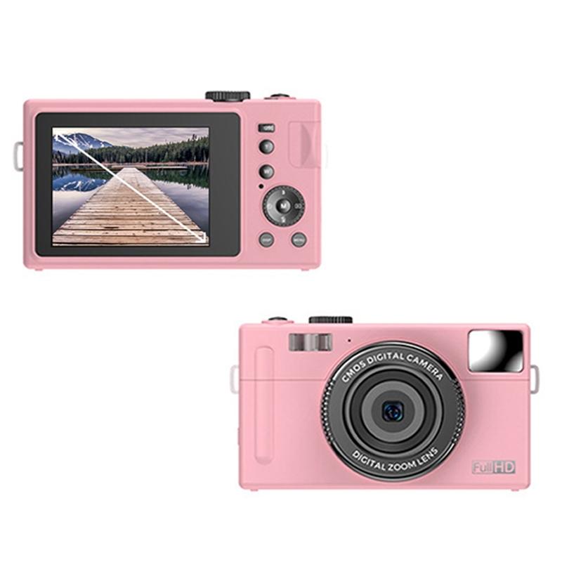V562-4072592060DBT-202502212215-00 3.0 Hd Children's Digital Camera with 48mp & 3 Screen - Pink + Card Reader - Image 1