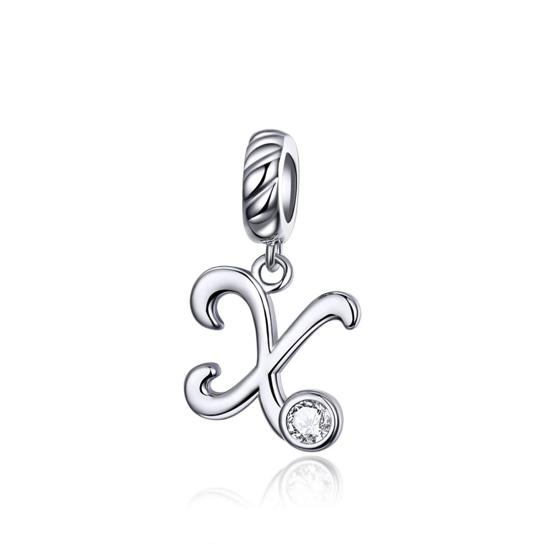 V562-42371600ADE-202504111621-00 925 Sterling Silver Personalized Letter Pendant For Diy Bracelets And Necklaces Style - X - Image 1