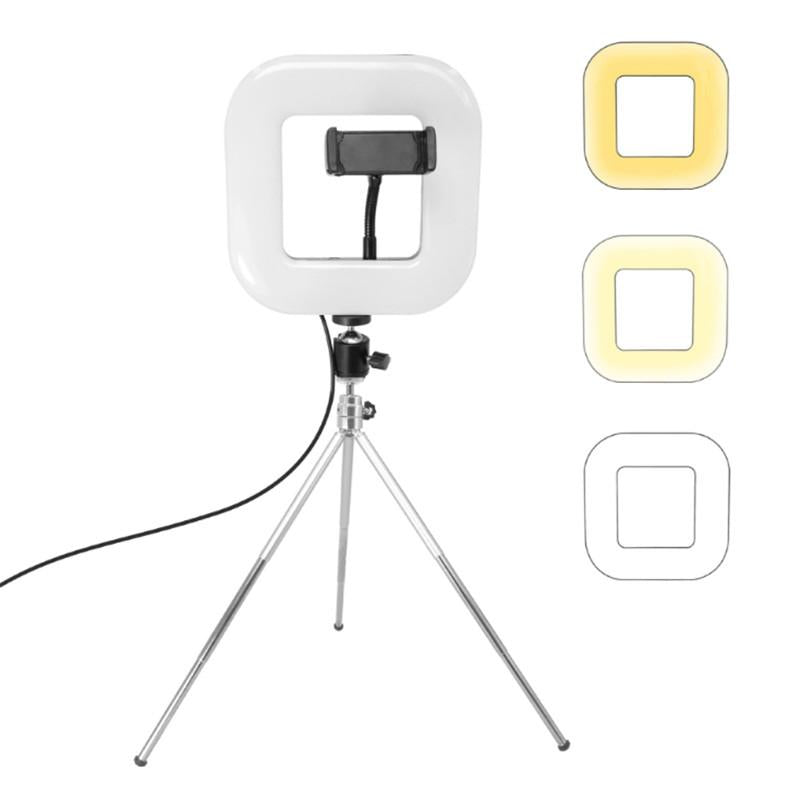 V562-427400AYS-202502212020-00 Dimmable Square Led Light with Tripod and Phone Holder - Image 1