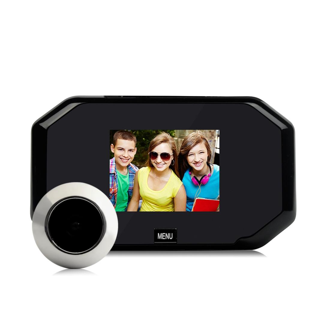V562-4310SCA-202505231533-00 3 Screen 1.0Mp Security Camera With Door Peephole & Tf Card Support - Black - Image 1