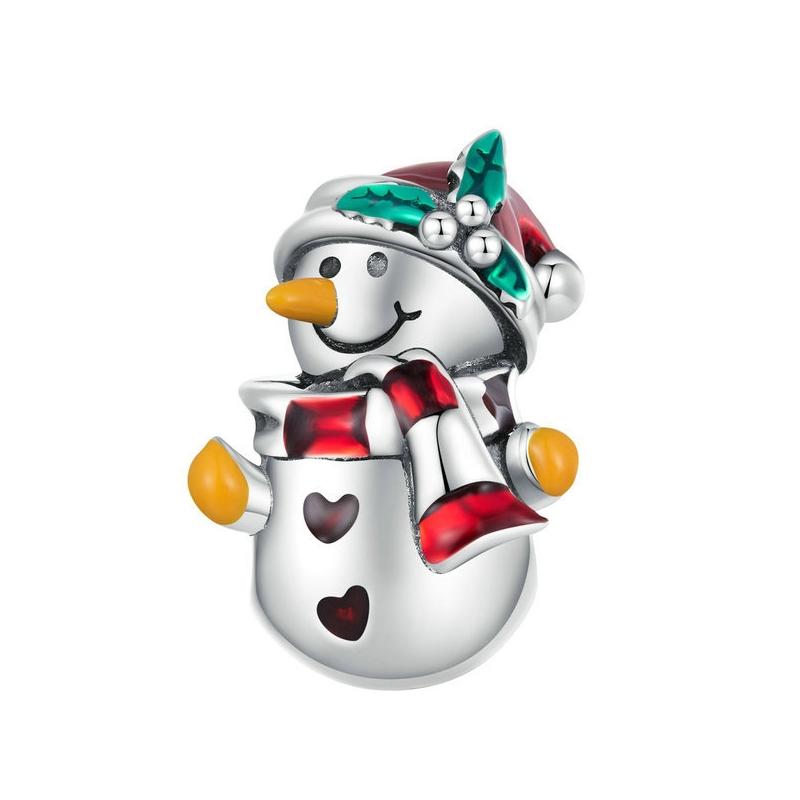 V562-43492060DBT-202504111553-00 925 Sterling Silver Christmas Snowman Bracelet Beads - Image 1