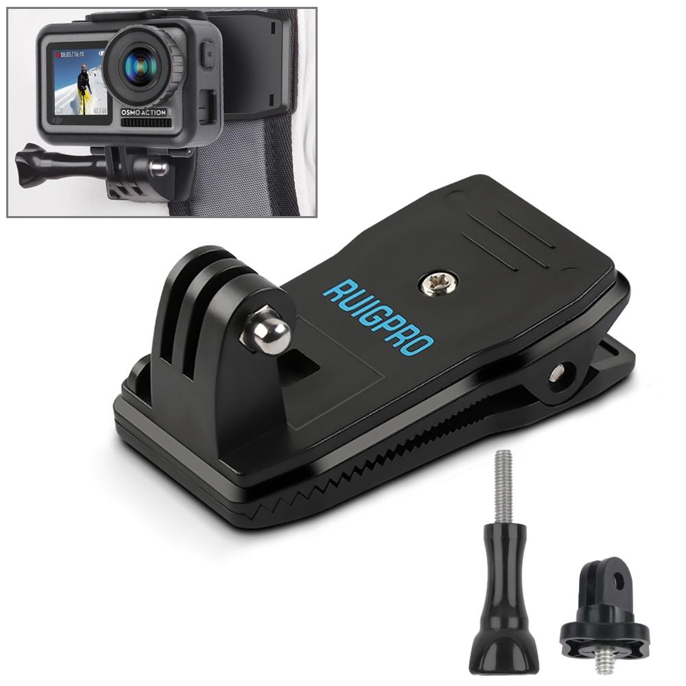 V562-4600POD-202502212150-00 360 Degree Backpack Mount for Gopro Dji and Other Action Cameras - Rotating Clip Clamp - Image 1
