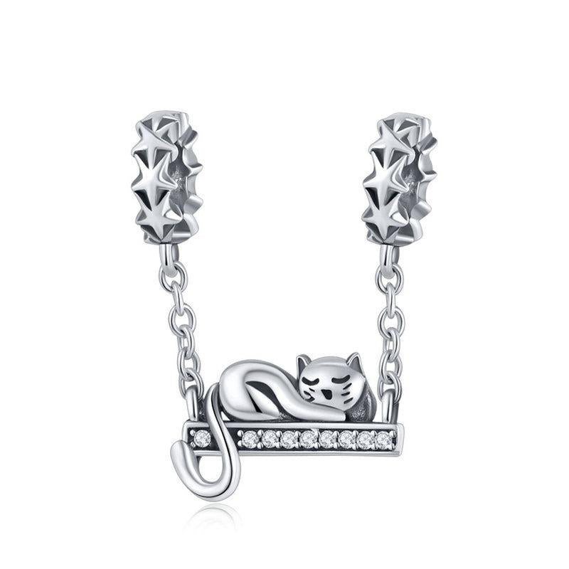V562-48676240DBT-202504111627-00 925 Sterling Silver Adorable Cat Pendant Necklace - Image 1