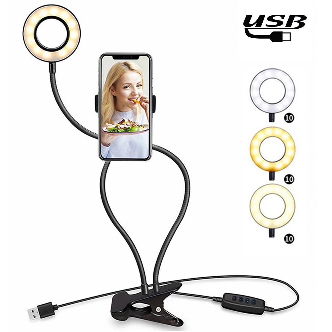 V562-5526P8PI-202502212130-00 Selfie Ring Light with Phone Holder and Lazy Bracket - Perfect for Live Streaming and Broadcasts - Image 1