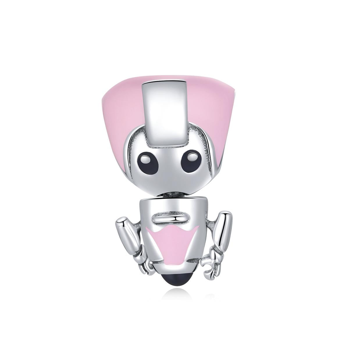 V562-5732100ADE-202504111916-00 925 Sterling Silver Pink Robot Beads For Diy Bracelets & Necklaces - Image 1