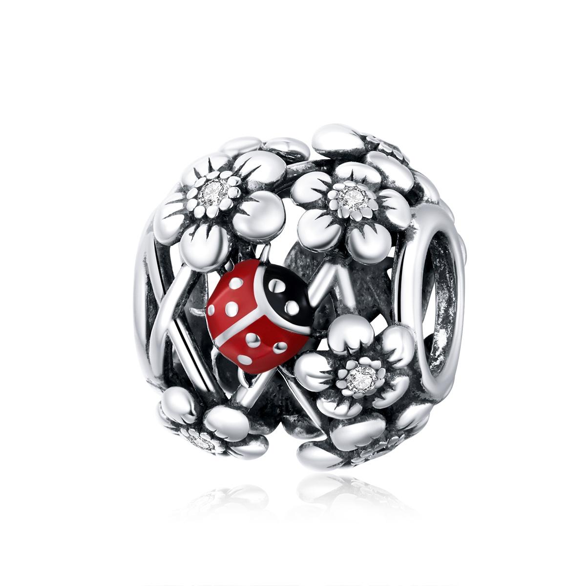 V562-595800ADE-202504111616-00 925 Sterling Silver Ladybug Beads For Diy Bracelets & Necklaces - Image 1