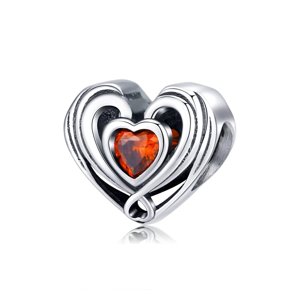 V562-744600ADE-202504112045-00 925 Sterling Silver Diy Heart Beads For Bracelets & Necklaces - Image 1