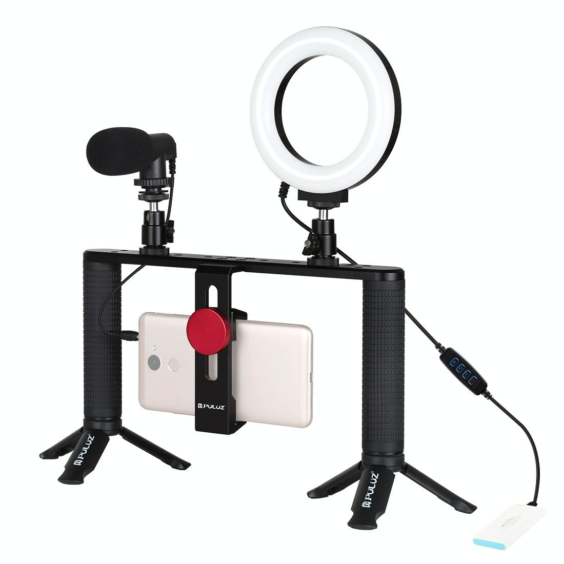 V562-8203TKP-202505211910-00 4-In-1 Vlogging Kit With 4.7 Ring Light Mic Tripod & Stabilizer - Image 1