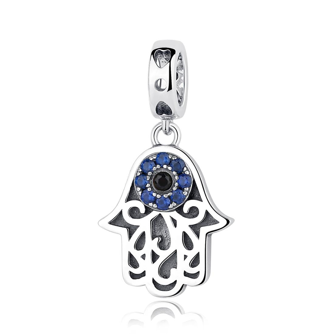 V562-82086240DBT-202504111745-00 925 Sterling Silver Evil Eye Hand Charm Unique Design - Image 1