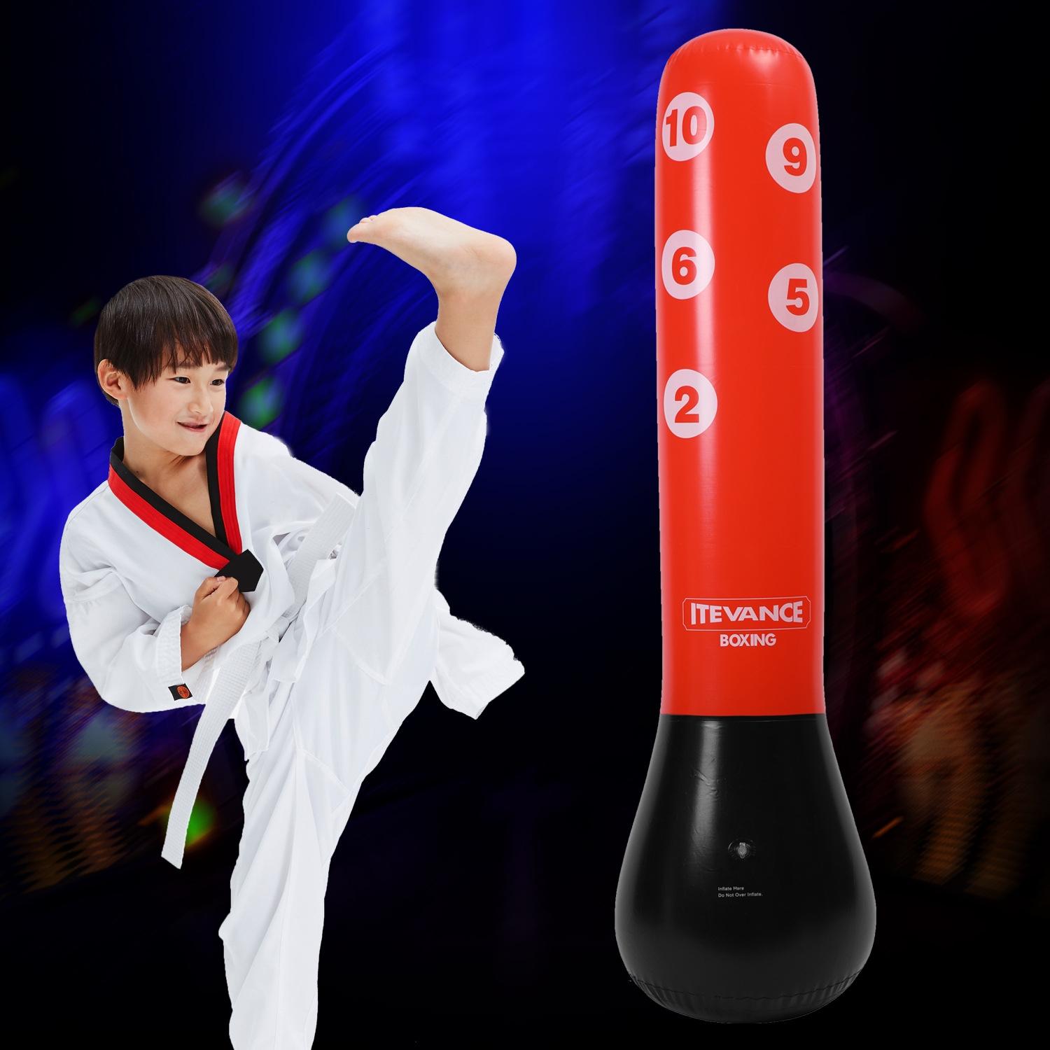 V562-92826650DBT-202503072116-00 1.55M Vertical Inflatable Punching Bag For Kids - Pvc Tumbler Boxing Column - Image 1