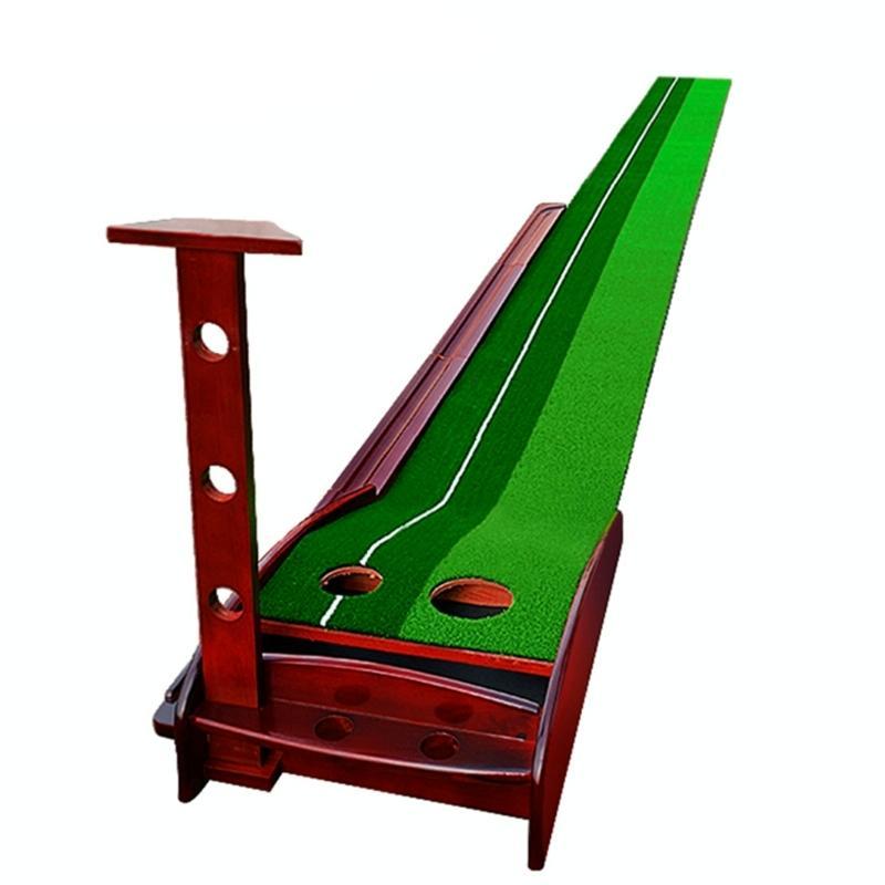 V562-95135741YZ-202503062010-00 3m Golf Solid Wood Putter Trainer Practice Set Training Mat - Image 1