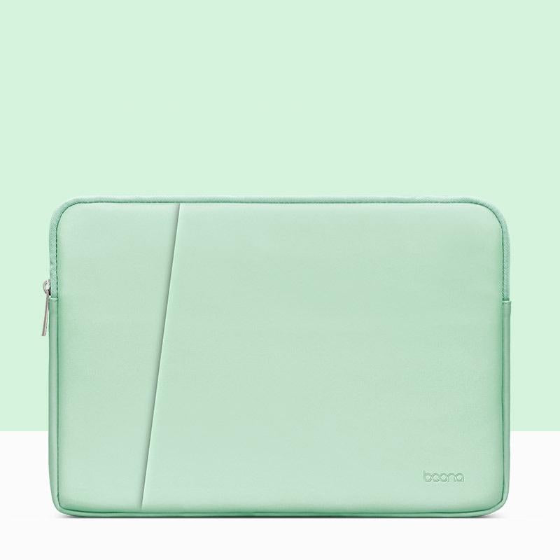 V562-9531475950DBT-202504022006-00 15 / 15.6 Inch Double-Layer Leather Laptop Bag In Mint Green - Image 1