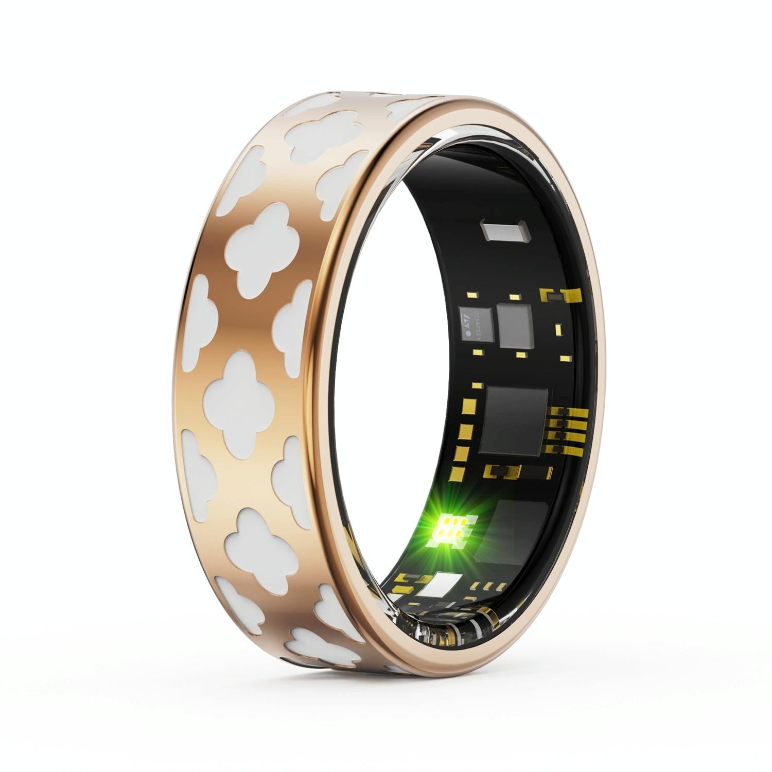 V562-A100057200AYS-202504281916-00 Smart Ring With Heart Rate Blood Oxygen Sleep Monitoring - Multiple Sports Modes - Rose Gold Size 12 - Image 1