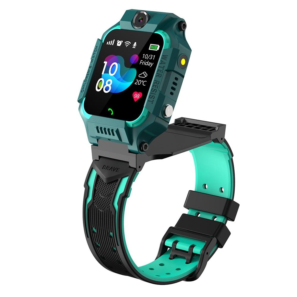 V562-A1000734060DBT-202505221320-00 1.44 Inch 360-Degree Rotating Positioning Camera Smart Waterproof Children Calling Watch - Green - Image 1