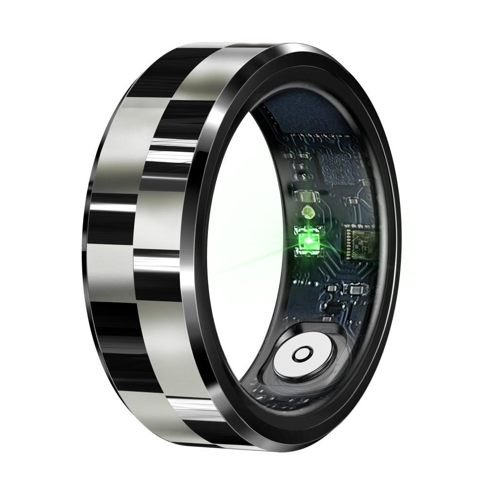V562-A100996200AYS-202504281920-00 Smart Ring With Health Monitoring Gesture Control And Somatosensory Games - Size 8 - Black - Image 1