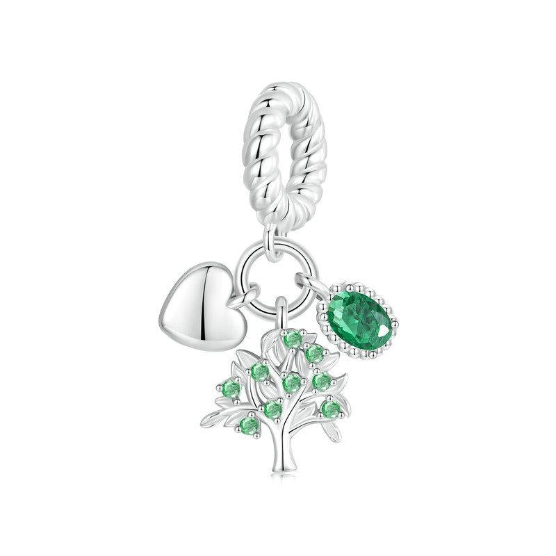V562-A1012554060DBT-202504111705-00 925 Sterling Silver Platinum Plated Zircon Tree Of Life Pendant - Image 1