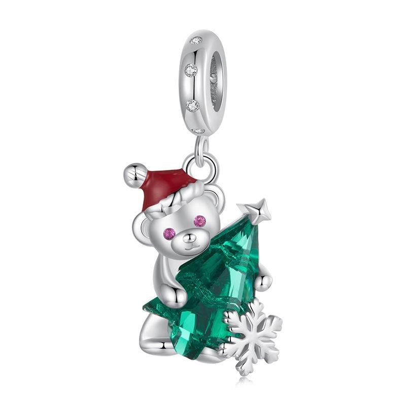 V562-A1012645060DBT-202504111847-00 925 Sterling Silver Christmas Bear Pendant - Image 1