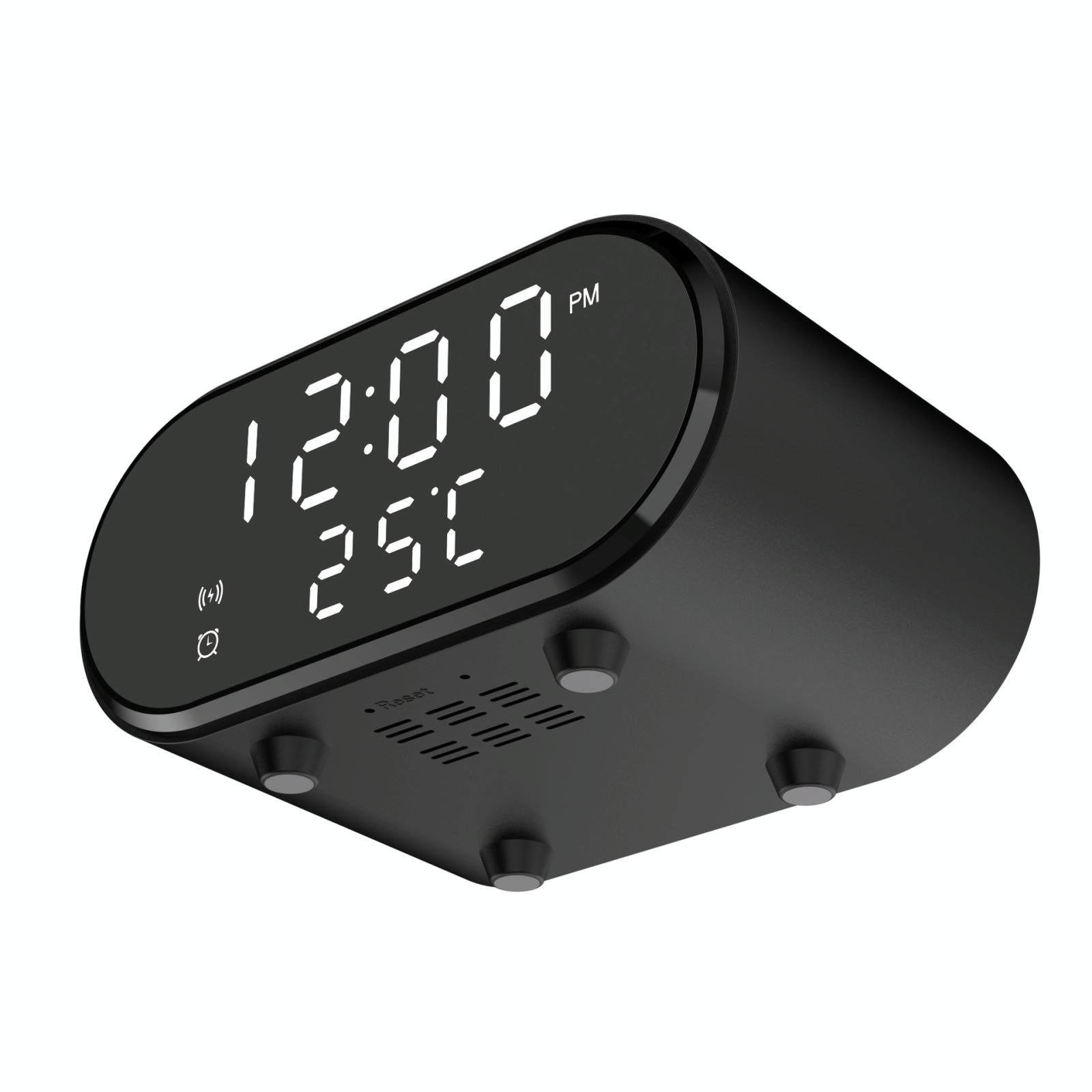 V562-A1017904060DBT-202504211912-00 15W Wireless Charger With Mirror & Clock - Black - Image 1
