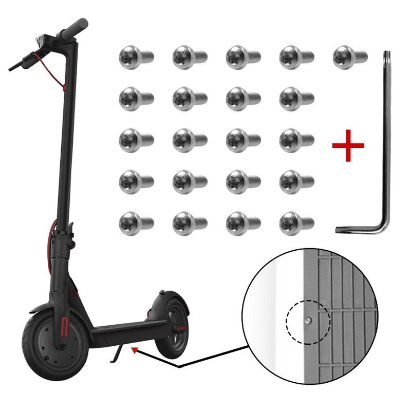 V562-A1019313060DBT-202505291715-00 21-piece Battery Compartment Screws Set for Xiaomi Mijia M365 Pro - White - Image 1