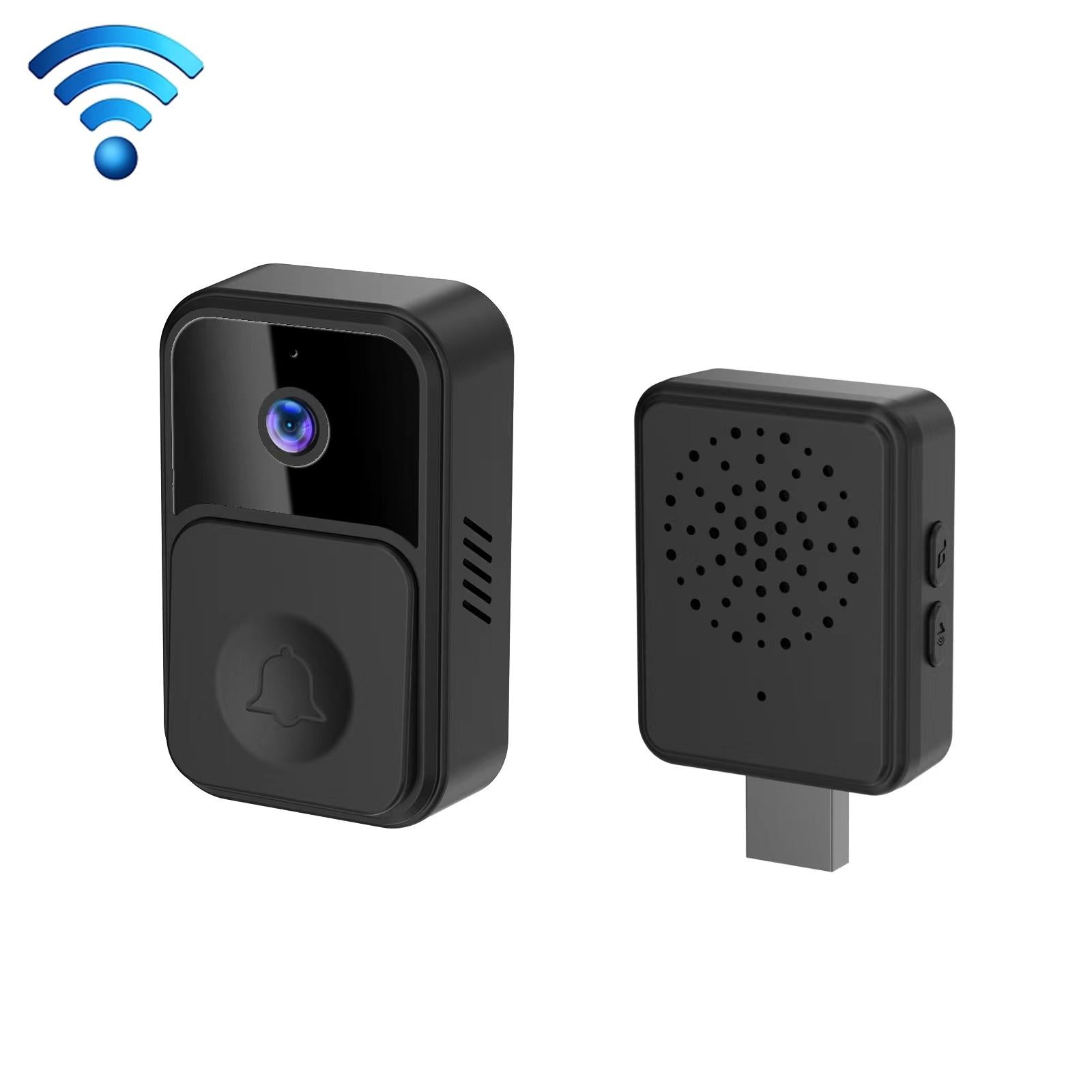 V562-A101937300ADE-202503041946-00 Wireless Smart Video Doorbell - 90 Degree Wide Angle - Black - Image 1