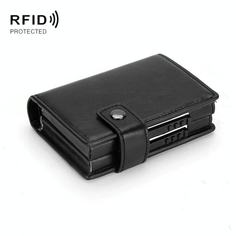V562-A1019912750DBT-226844-00 Secure Dual Card Wallet with Rfid Blocking - Mad Horse Black - Image 1