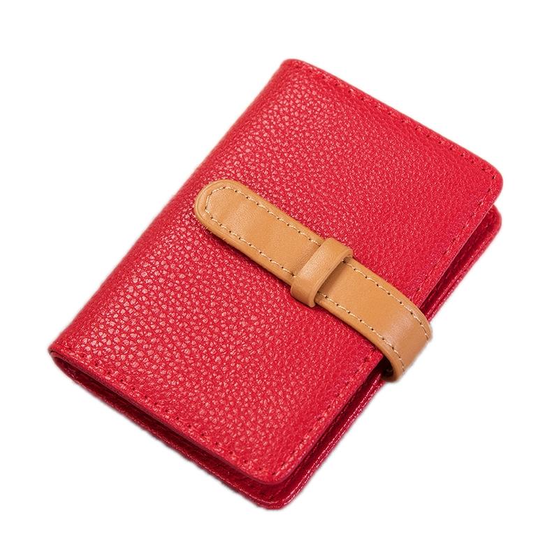 V562-A1021022750DBT-202503280231-00 Portable Pu Leather Card Holder - Business & Credit Cards - Red - Image 1