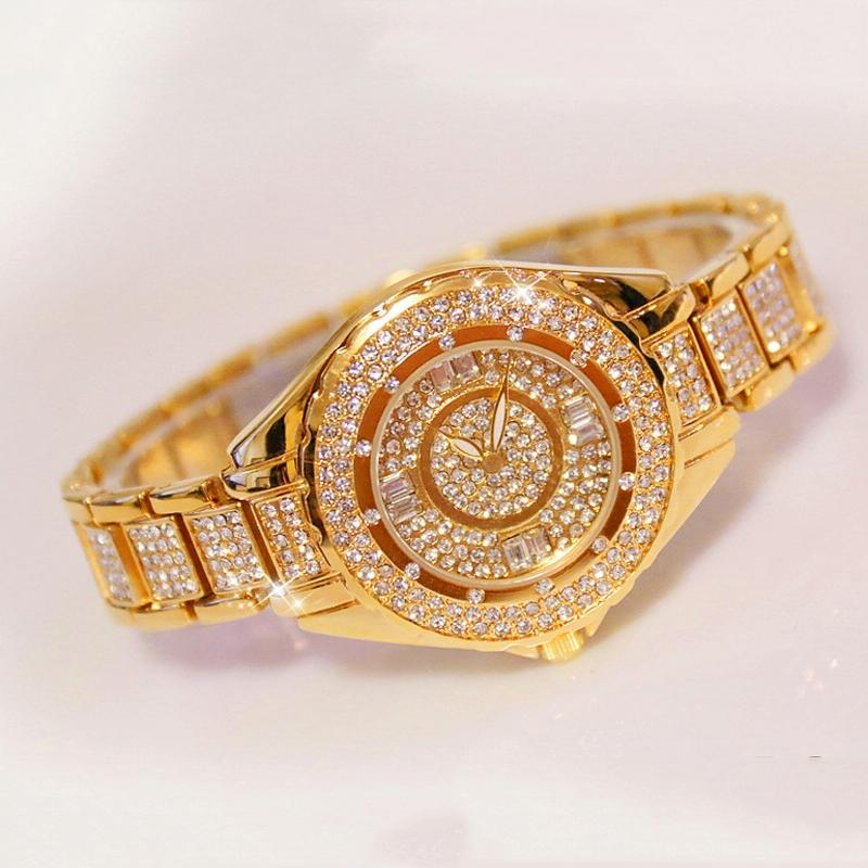 V562-A1028432060DBT-202505271233-00 Full Diamond Women Watch - Niche Collection - Gold - Image 1