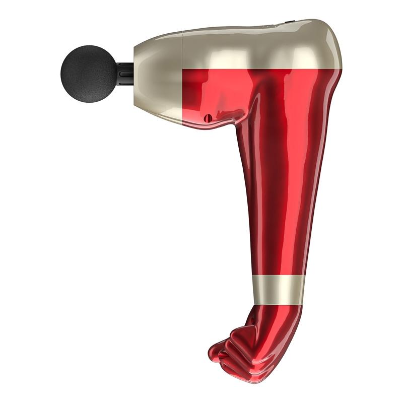 V562-A1033871060DBT-220947-00 Arm Shape Usb Massage Gun For Muscle Relaxation - Red - Image 1