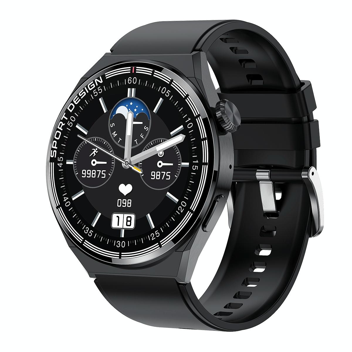 V562-A103446500ADE-202504251941-00 1.60 Inch Black Dial Silicone Band Ip68 Waterproof Smart Watch Support Bluetooth Call Black - Image 1