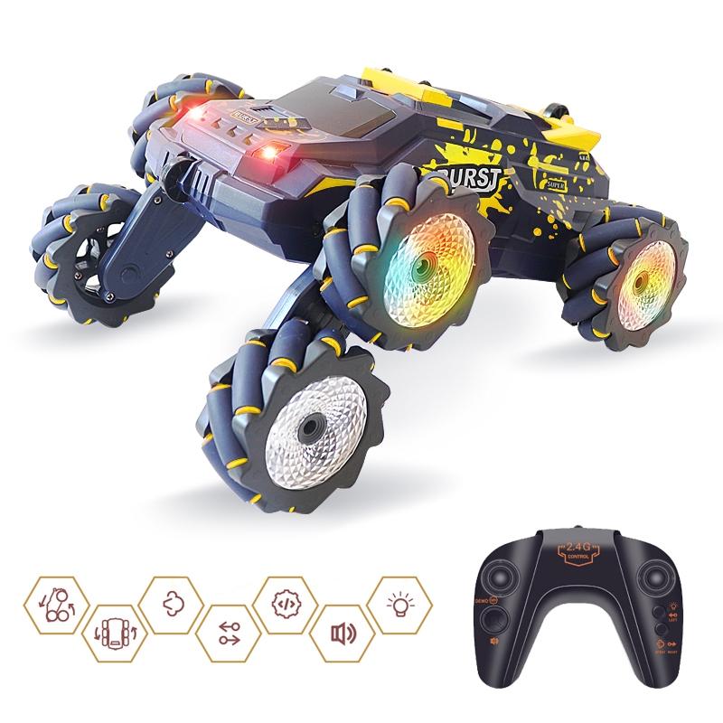 V562-A103450200AYS-226114-00 6-wheeled Stunt Car with 2.4g Remote Control - Single Rc - Yellow - Image 1