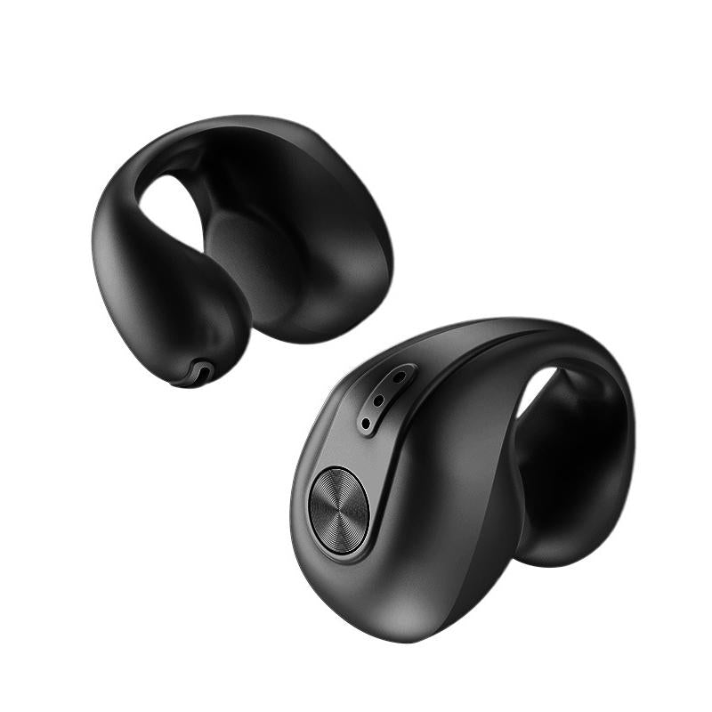 V562-A1038383060DBT-202505222046-00 Wireless Dual Ear Bone Conduction Bluetooth Earphones - Mini Sport Clip - Black - Image 1