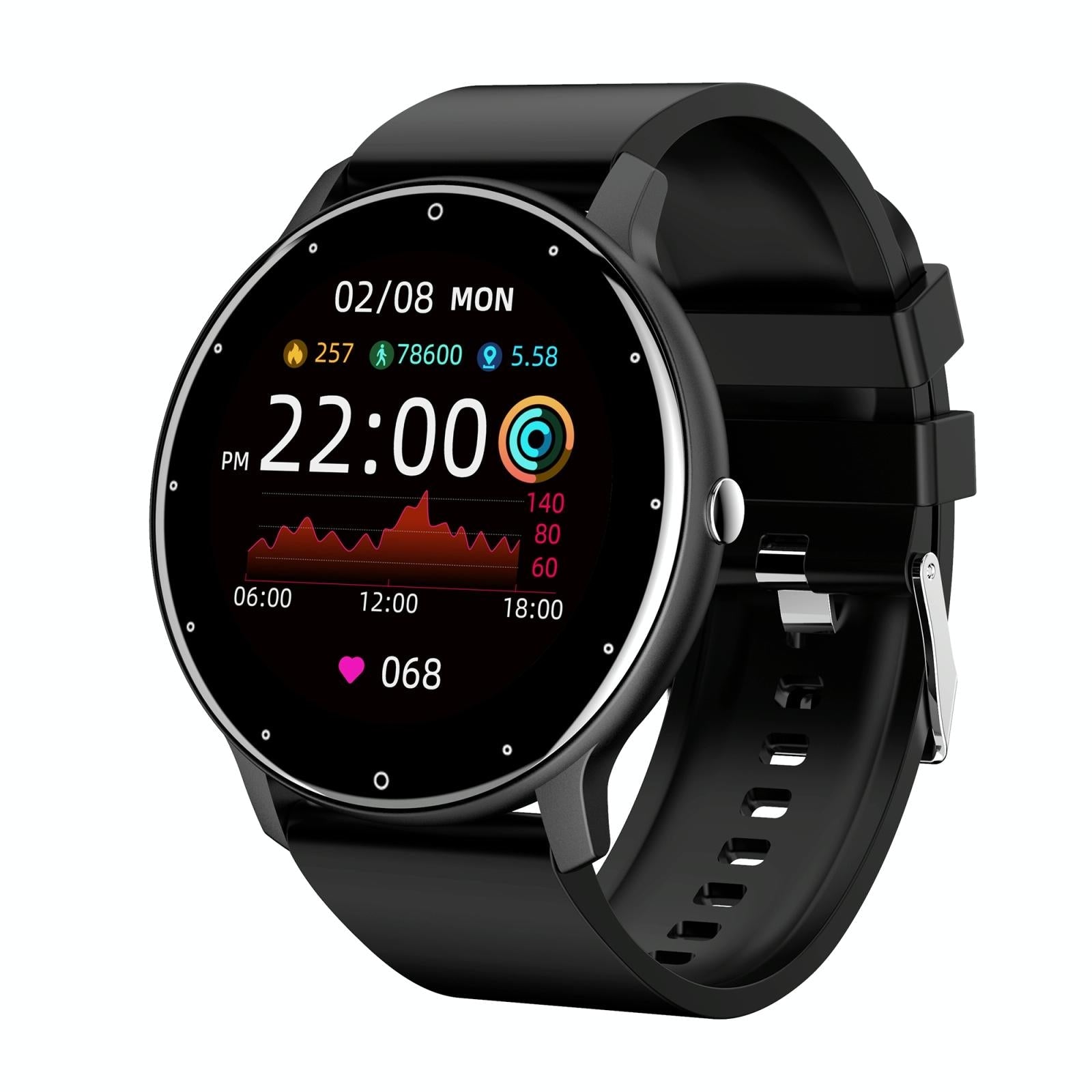 V562-A104772100ADE-202504252006-00 1.28 Inch Touch Screen Ip67 Waterproof Smart Watch Support Blood Pressure Monitoring / Sleep Monitoring / Heart Rate Monitoring - Black - Image 1