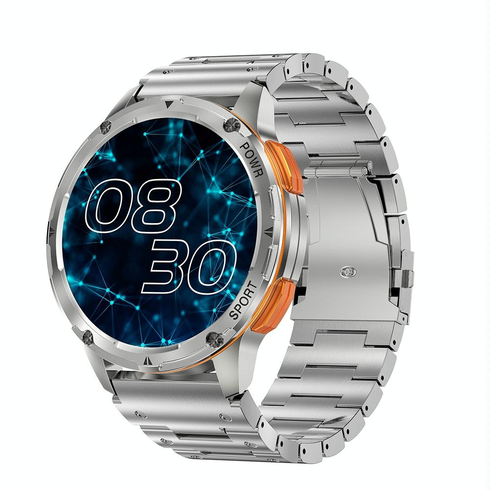 V562-A104772600ADE-202504251907-00 1.43 Inch Amoled Round Screen Steel Strap Smart Watch - Silver - Image 1