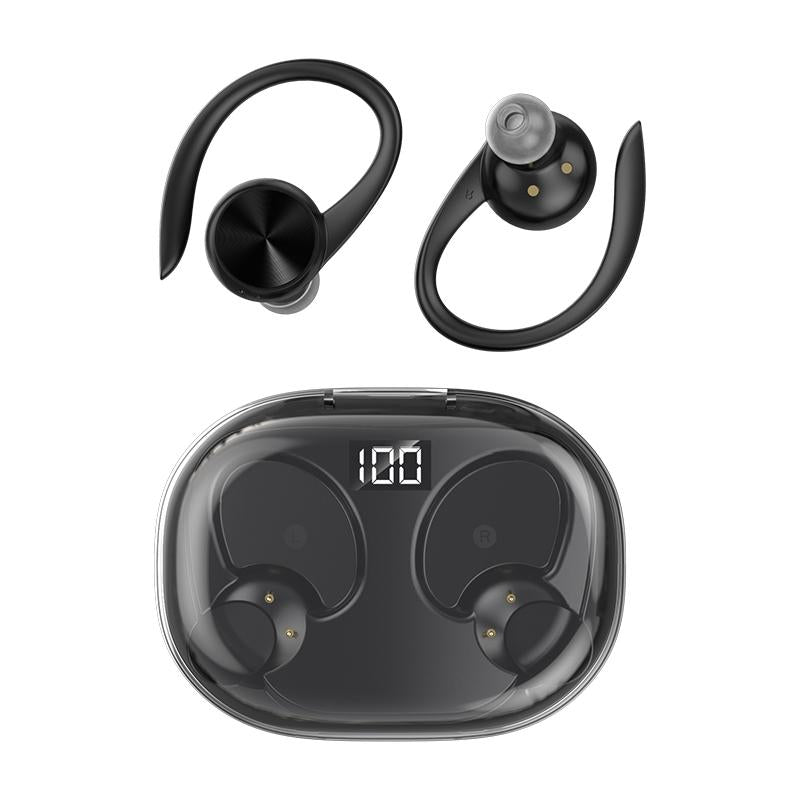 V562-A1050694060DBT-202505222017-00 Wireless Earphones with Digital Display and Charging Case - Black - Image 1