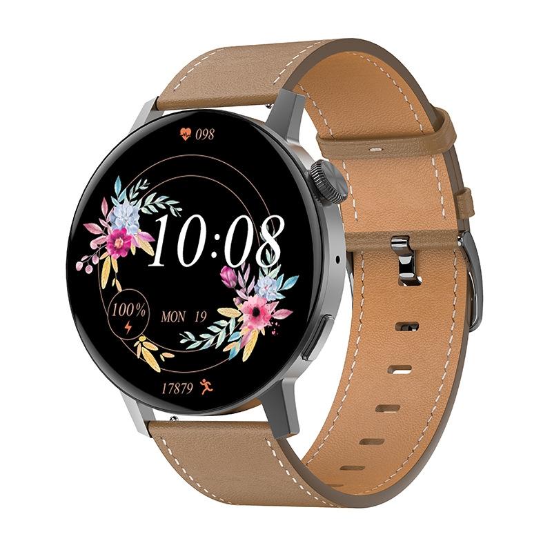 V562-A105227100AYS-202504252147-00 Smart Leather Watch With Colour Screen - Black - Image 1