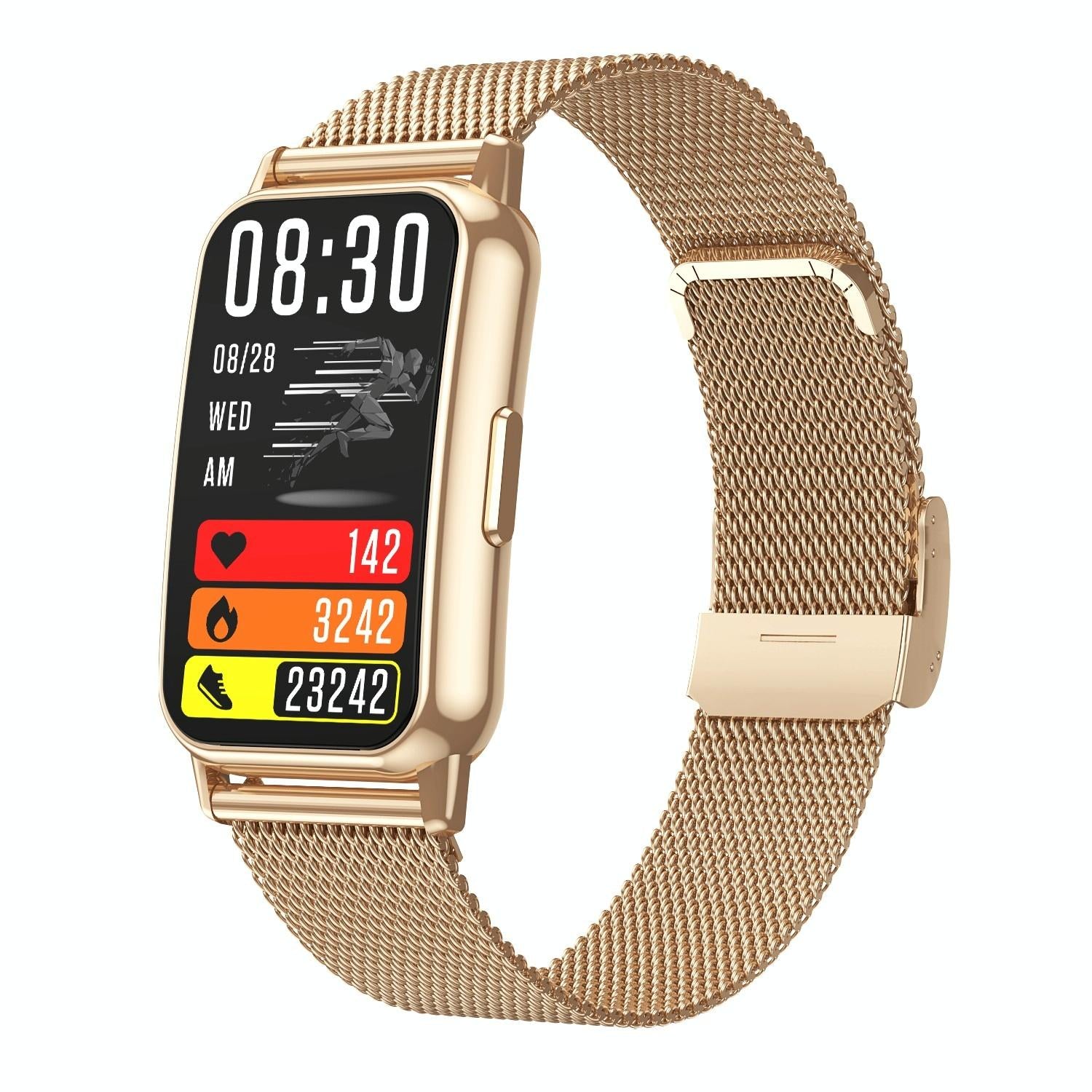 V562-A105310700ADE-202504251836-00 1.47 Inch Steel Strap Ip67 Waterproof Smart Watch Support Heart Rate / Blood Pressure Gold - Image 1