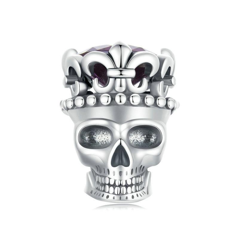 V562-A1061444060DBT-202504111645-00 925 Sterling Silver Halloween Skull Beads - Image 1
