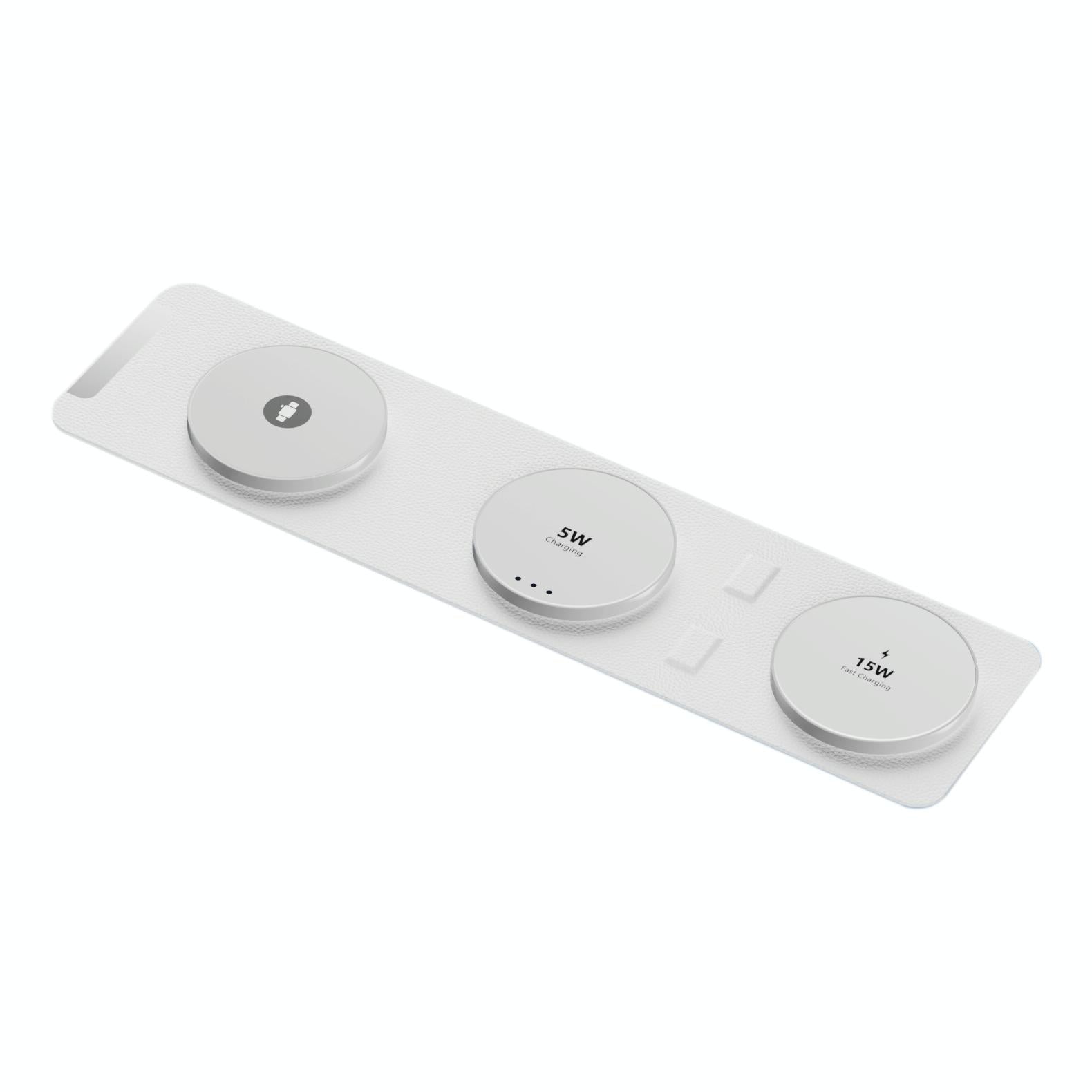 V562-A107363700ADE-202504211901-00 15W 3 In 1 Magnetic Wireless Charger - White - Image 1