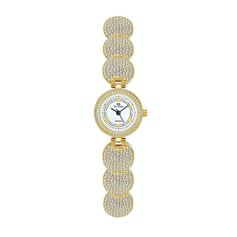 V562-A1076252060DBT-202502241620-00 Diamond-inlaid Women Chain Watch - Elegant Accessory - Gold - Image 1