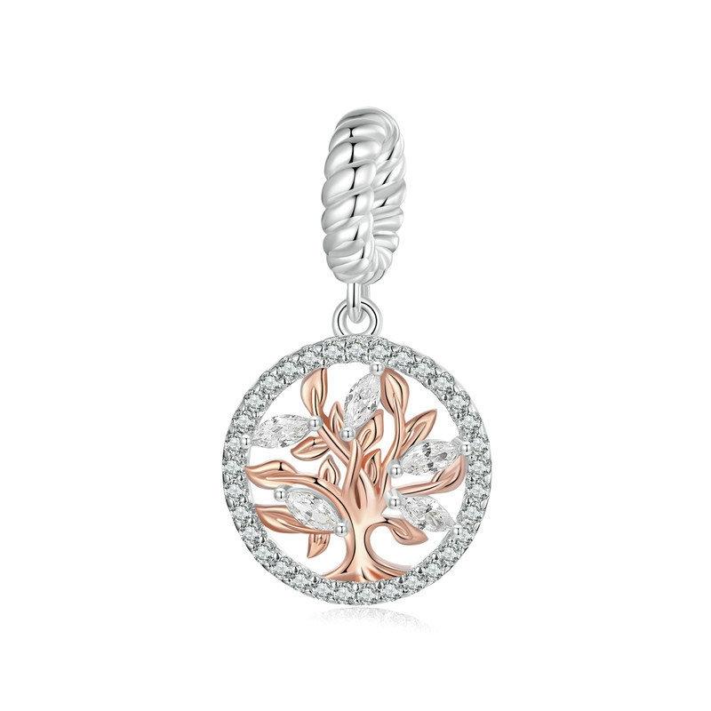 V562-A1076484060DBT-202504111526-00 925 Sterling Silver Rose Gold Tree Of Life Pendant - Image 1