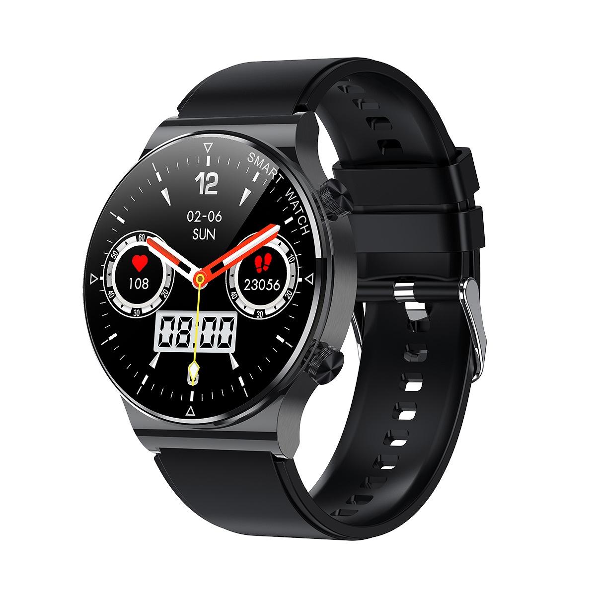 V562-A1076832060DBT-202504252007-00 1.32 Inch Heart Rate Sleep Monitoring Smart Watch - Black Silicone - Image 1