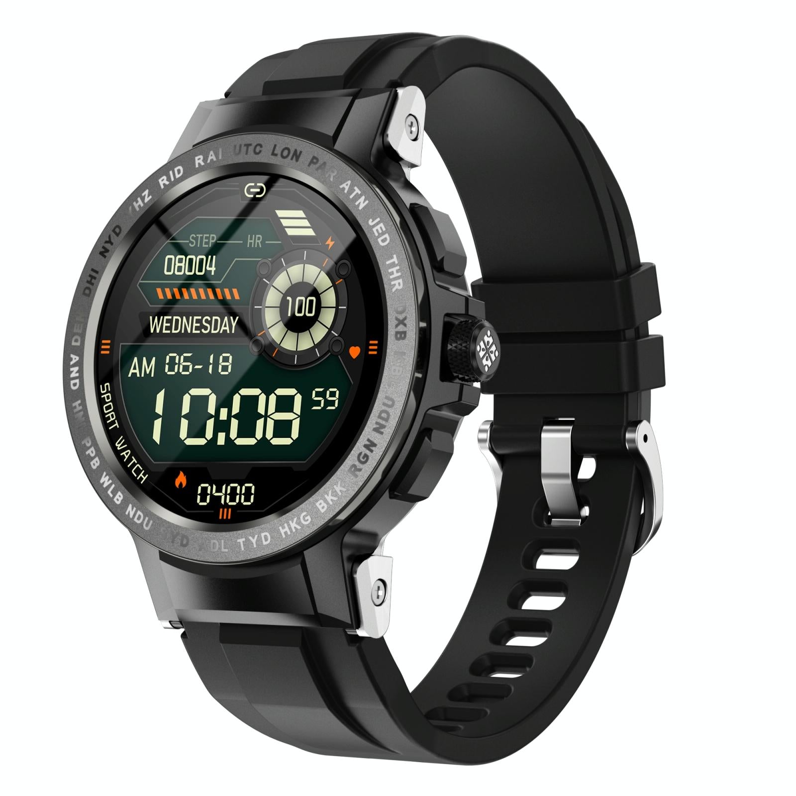 V562-A107766100AYS-202504171945-00 Waterproof Smart Watch With Colour Screen - Ip68 - Black - Image 1