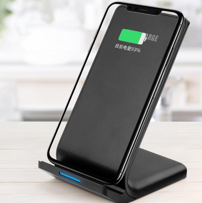 V562-A107778060DBT-202504211920-00 10W Vertical Wireless Charger For Smartphones Black - Image 1