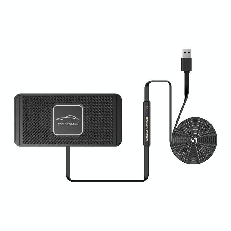 V562-A1078881060DBT-202504212053-00 15w Car Wireless Charger with Anti-skid Mats and 1m Usb Cable - Black - Image 1