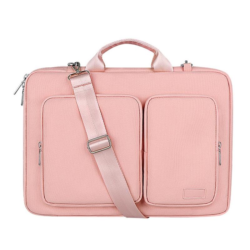 V562-A108197100ADE-202502282045-00 13.3 Inch Detachable Shoulder Laptop Bag - Thickened Polyester - Pink - Image 1