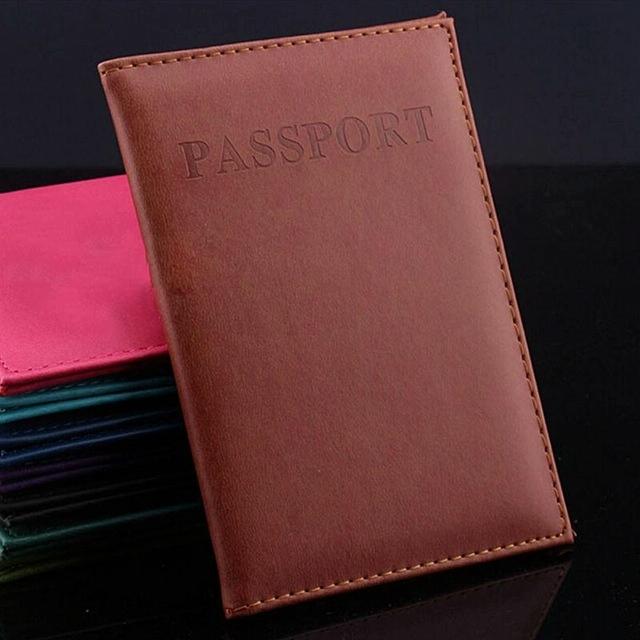 V562-A108197860DBT-202503281946-00 Travel Passport Cover Faux Leather Holder - Yellow Brown - Image 1