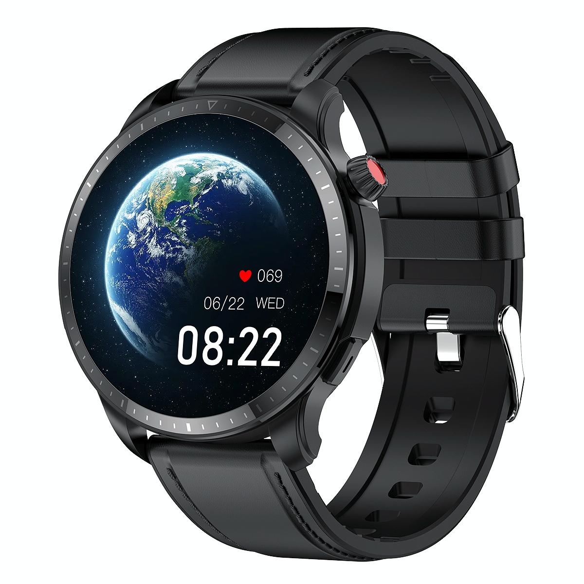 V562-A108526400ADE-202504251932-00 1.39 Inch Ip67 Waterproof Leather Band Smart Watch Supports Bluetooth Call / Blood Oxygen / Body Temperature Monitoring - Black - Image 1