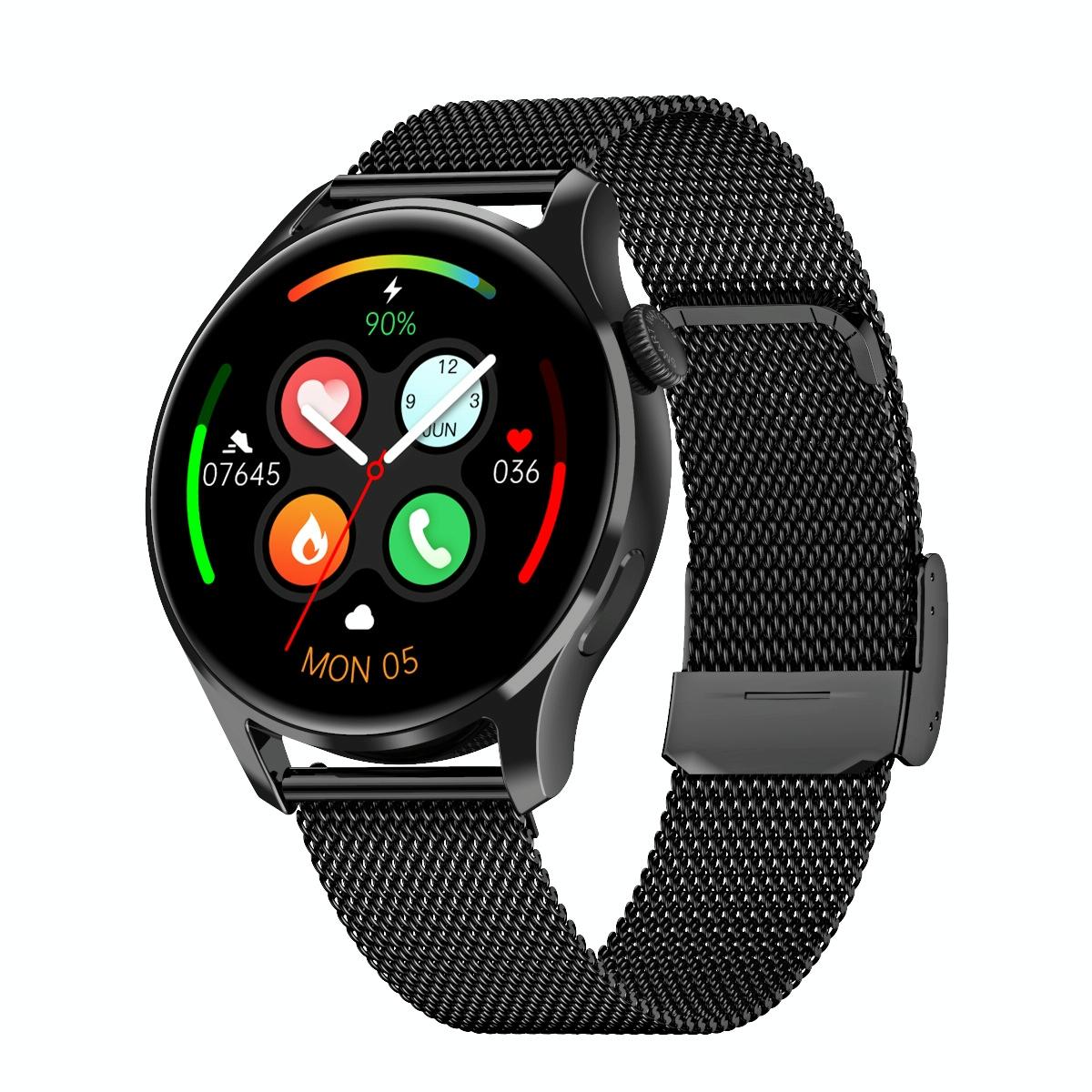 V562-A1086832060DBT-202504252018-00 1.32 Inch Heart Rate Monitoring Smart Watch With Payment Function - Black Steel - Image 1