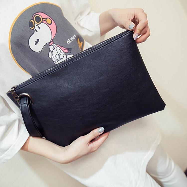V562-A109560250DBT-202504251711-00 Stylish Retro Envelope Clutch Bag - Large Capacity - Black - Image 1